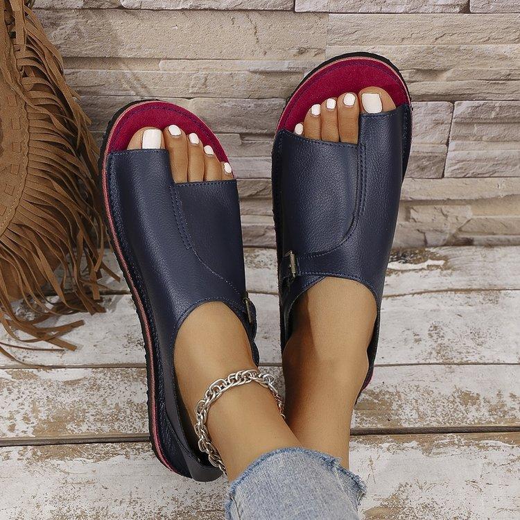 Женские сандалии 2025 года, новые плоские ретро-сандалии с открытым носком, дизайнерские брендовые повседневные пляжные женские сандалии, большие размеры 35-43