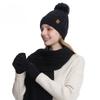 Hat Scarf Gloves Three Piece Set Winter Outdoor Velvet Warm Ear Protection Knitted Hat