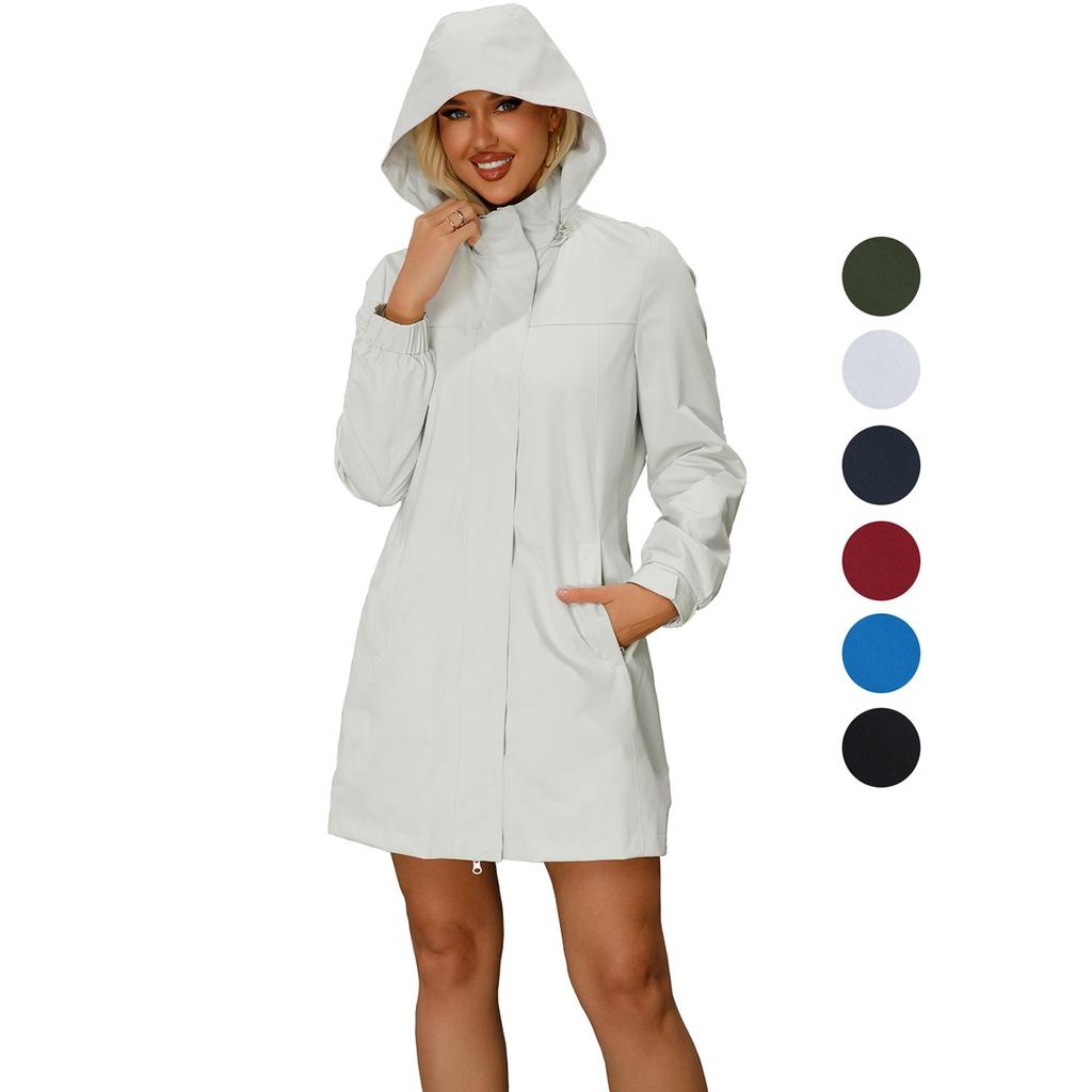 Женские тренчи, пальто, длинные рукава, съемные куртки с капюшоном, ветровка с защитой от брызг, осенне-весенняя тонкая верхняя одежда