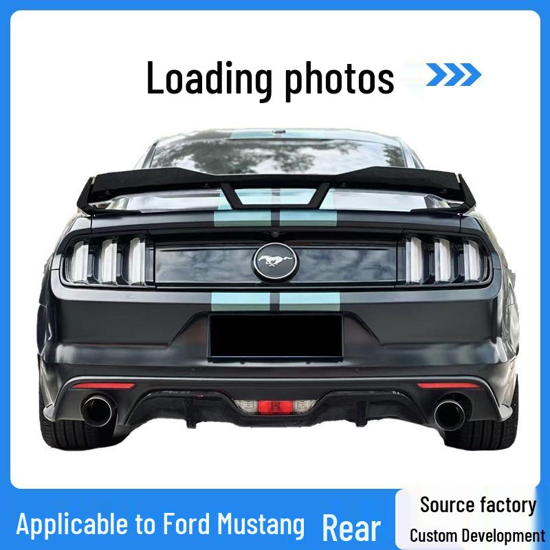 Улучшение заднего спойлера Ford Mustang (2015-2022) Черный диффузор для трека R с фиксированным крылом Black Horse