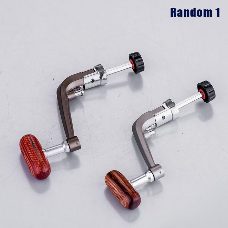 Full Metal Spinning Fishing Reel Handle With Wood Knob+Free Screw Sea River Rock Lure Fishing Replace Tackle Parts
