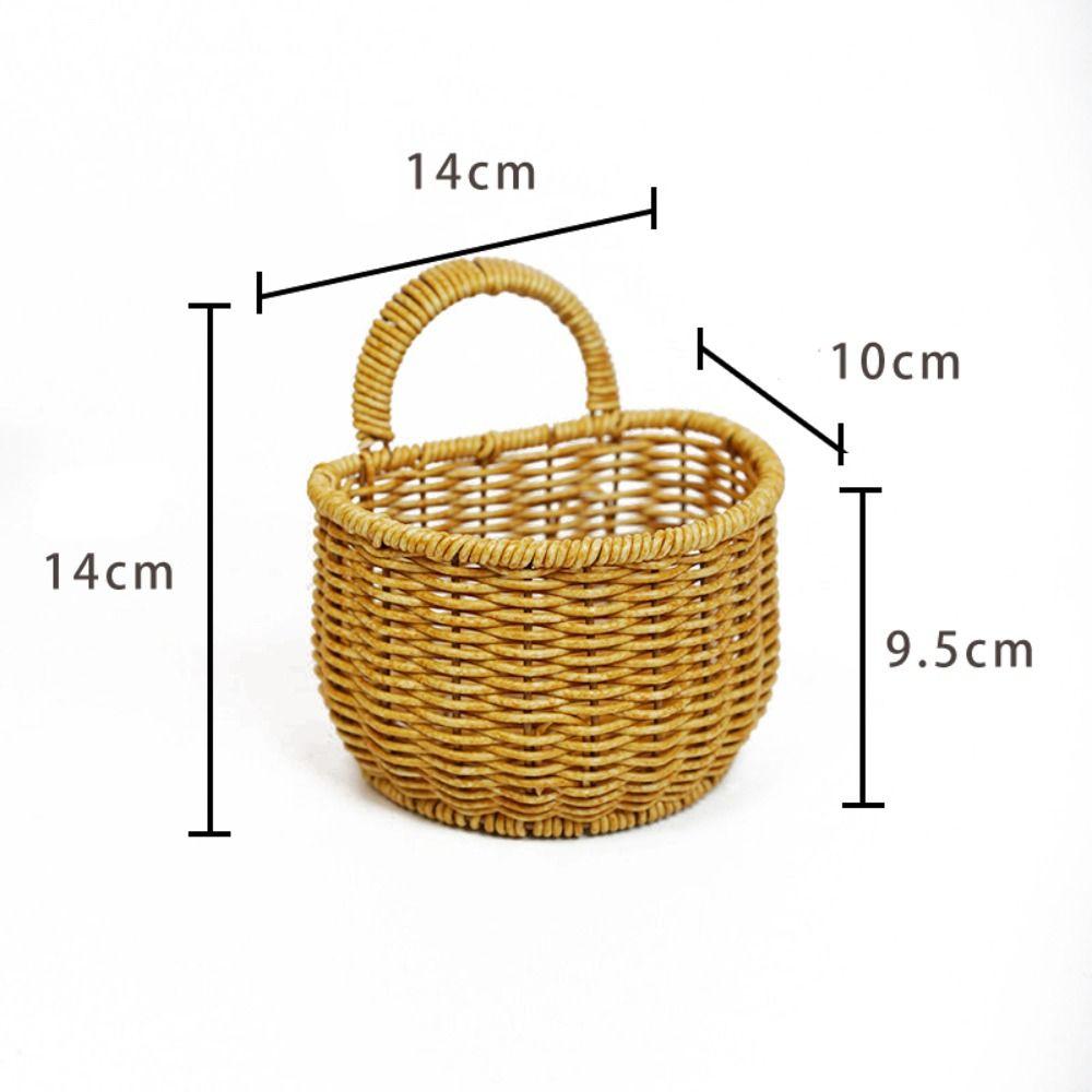 Коричневые подвесные корзины ручной работы с ручкой. Настенная корзина. Креативная кухонная корзина для хранения.