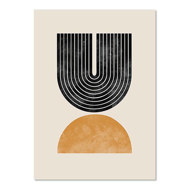 Бохо Монстера Пальмовый Лист Настенные Панно Линии Геометрии Художественный Плакат Солнце Луна Настенные Плакаты Абстрактное Искусство Живопись Cuadros Decorativos