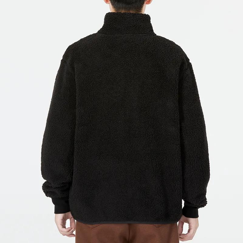 PUMA Solid Color Fleece Lined Athleisure Stand Collar Sherpa Velvet feel Coat Men's Black (Unisex) Velvet Jackets 537699 01