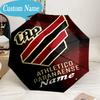 Custom Name Umbrella Black Stripes Athletico Crest Umbrella 8-Frame for Travel, Camping, Casual Lightweight Portable, Essential for Family Gifts