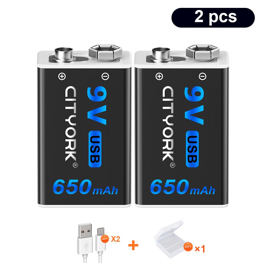 9 В USB перезаряжаемая батарея 9 В 1200 мАч 6F22 литий-ионная батарея USB-аккумуляторы для мультиметра металлоискателя электрогитары