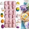 Easter Bunny Silicone Mold 3D Egg Chocolate Mould Food Grade BPA Free Heat-Resistant Jelly Pudding Mold