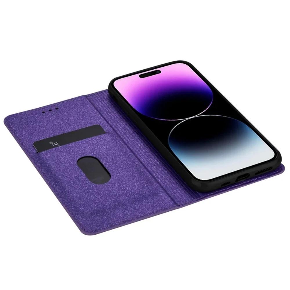 Wallet Bling Glitter Magnetic Flip Suction Leather Case For iPhone Samsung Xiaomi Redmi