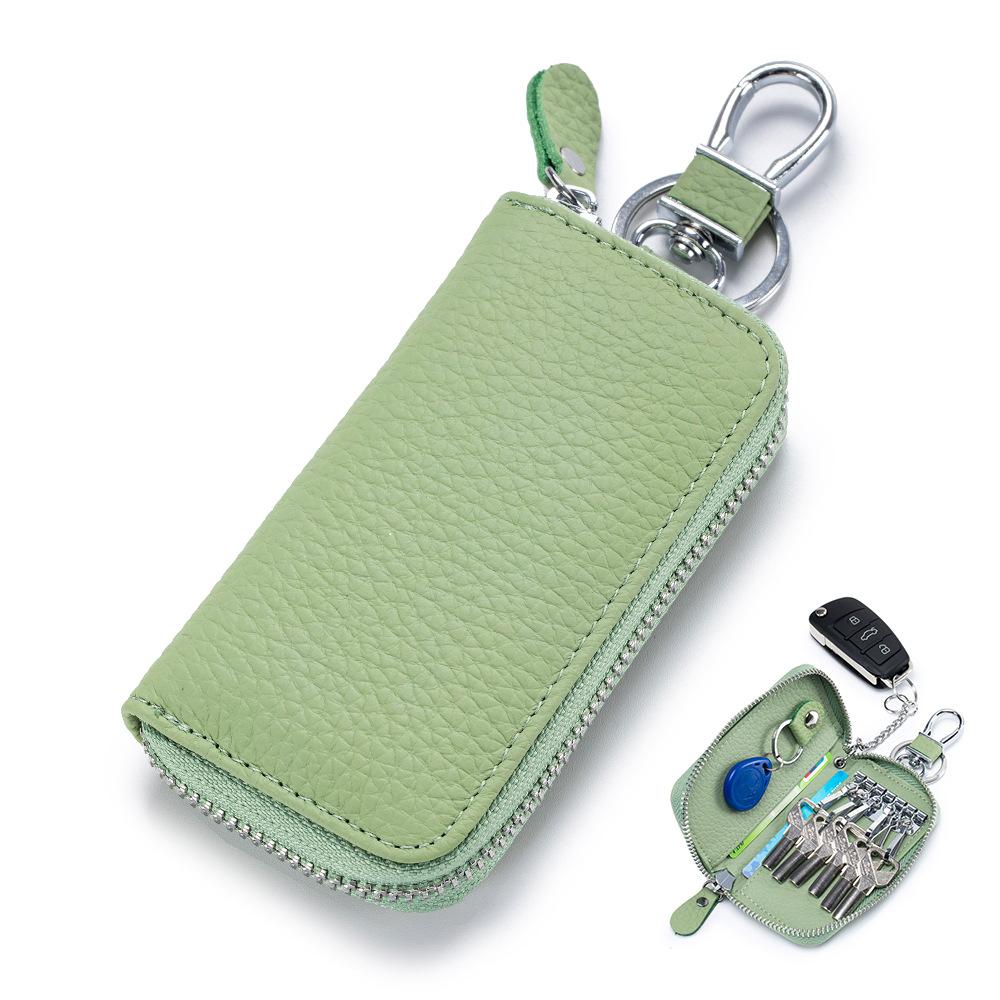 Новый чехол для ключей общего типа из коровьей кожи первого слоя, многофункциональный чехол для ключей на молнии, чехол для домашних ключей