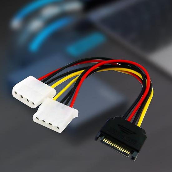 20 см удлинительный кабель питания SATA 15-контактный штекер на Molex IDE двойной 4-контактный штекерный адаптер для жесткого диска HDD