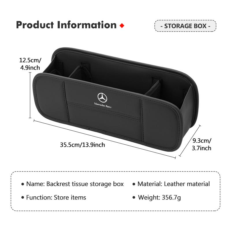 XDFMN1 Hot 2026 New For Benz Car Seat Backrest Tissue Box Multifunctional Organizer Storage Box For Mercedes Benz AMG A C E S G Class W