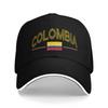 Vintage Colombia Flag Golf Cap Unisex Headwear  Outdoor Travel Adjustable Fit Sun Caps