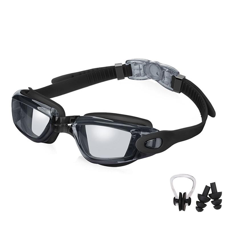 Очки для плавания для мужчин и женщин, очки для плавания с защитой от запотевания и ультрафиолета, водонепроницаемые, силиконовые, регулируемые, для взрослых, для дайвинга в бассейне