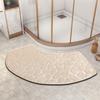 Practical Curved Bath Mat Cobblestone Thickened Shower Doormat Absorbent Non-slip Bathroom Floor Mat