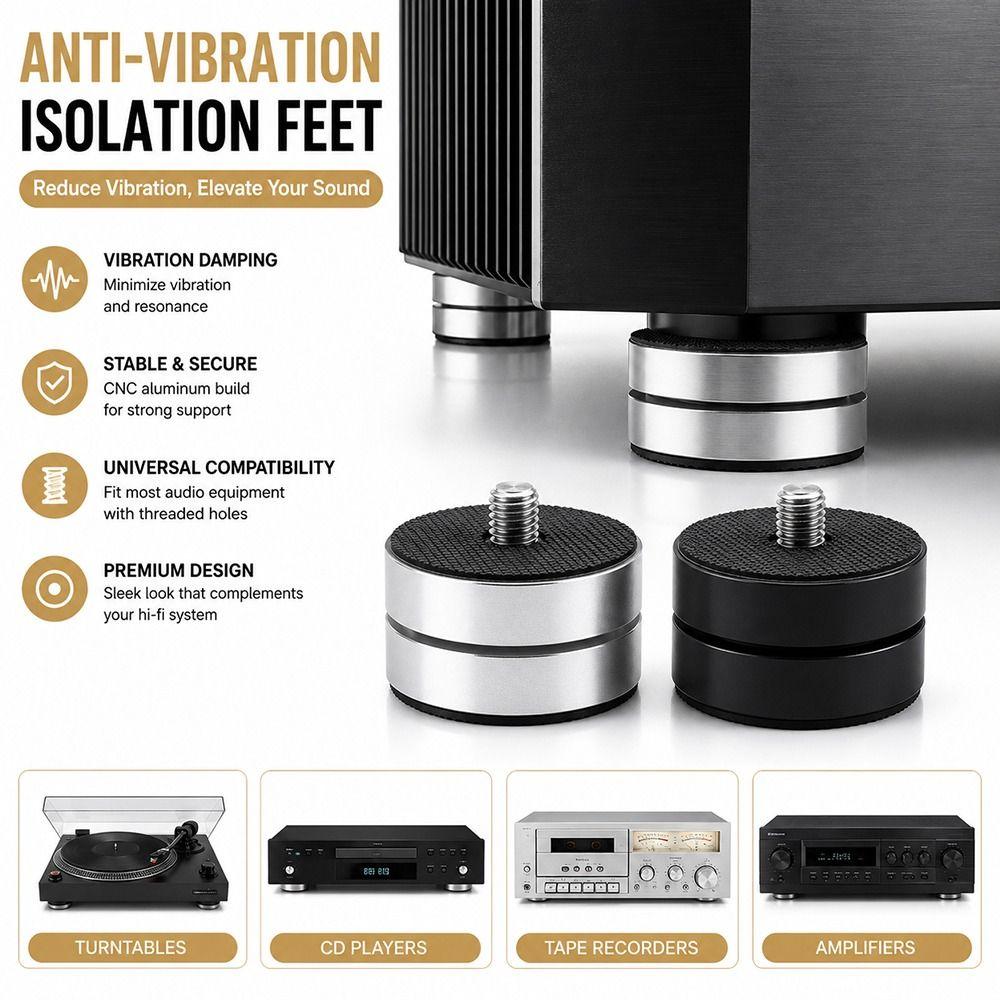 1Pcs Aluminum Magnesium Alloy HiFi Audio Isolation Feet  for Speaker Amplifier DAC