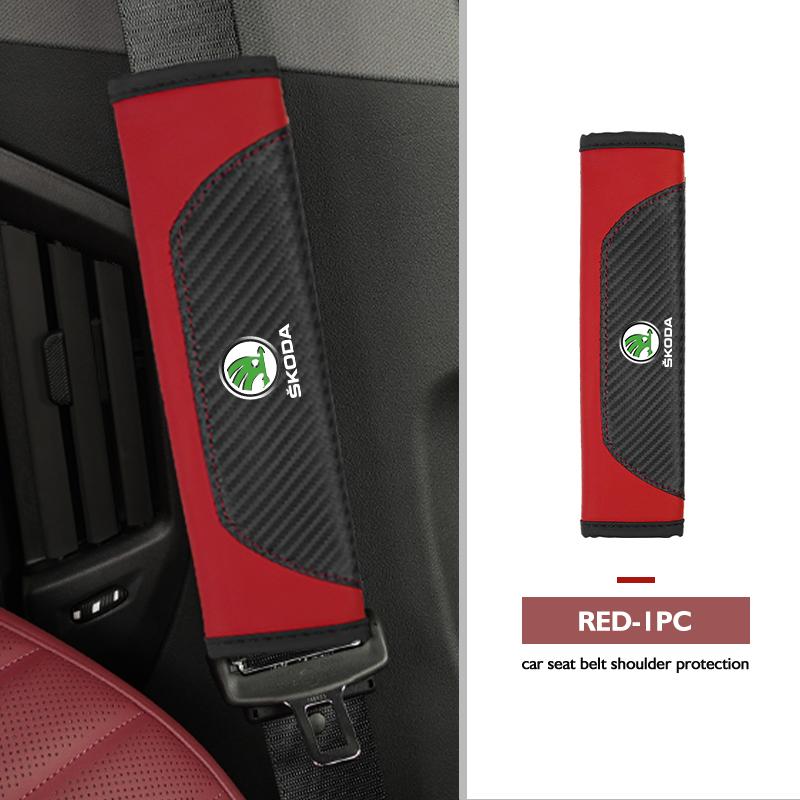 cqmes7 Seat Belt Cover Car Styling Cotton Safety Shoulder Protector Auto Accessories For Skoda Kamiq Karoq Octavia 2 3 Rapid Scala Kami