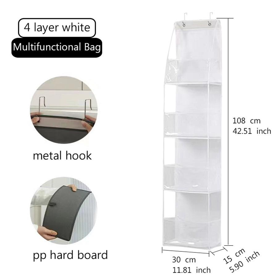 Wall-Mounted Multi-Layer Hanging Storage Bag for Clothes & Toys