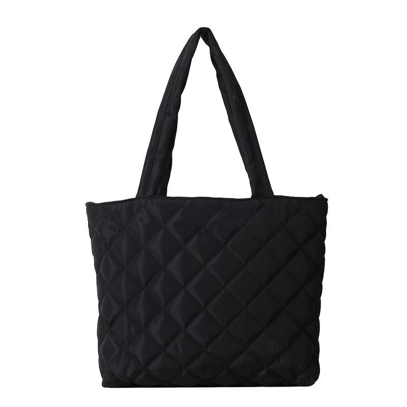 Casual Niche Down Bag Women's 2024 New Large-capacity Diamond Commuter Handbag Fashionable Shoulder Tote Bag