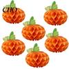 Thanksgiving Home Decor 3D Honeycomb Pumpkin Yellow Orange Decoration Centerpiece Table for Halloween Party Supplies