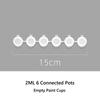 Portable Plastic Pigment Strips 2ml/3m/5ml 6/8 Connected Pots Empty Paint Cups Pigment Container Watercolor Painting