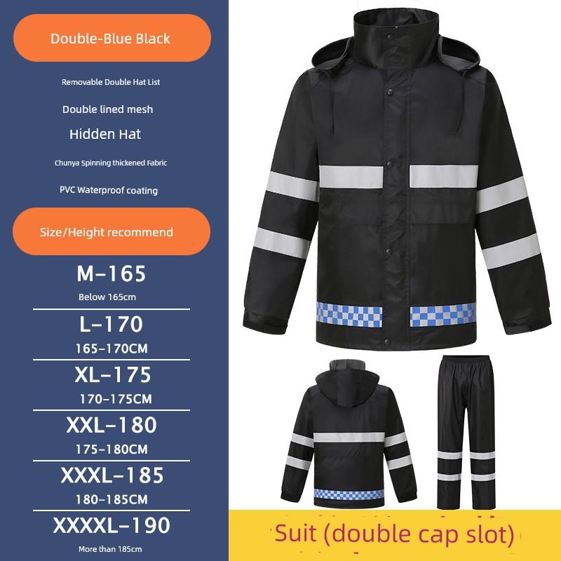 Reflective Raincoat Fluorescent Green Road Rescue Road Maintenance Traffic Duty Raincoat Suit Separates Cycling Waterproof Clothing