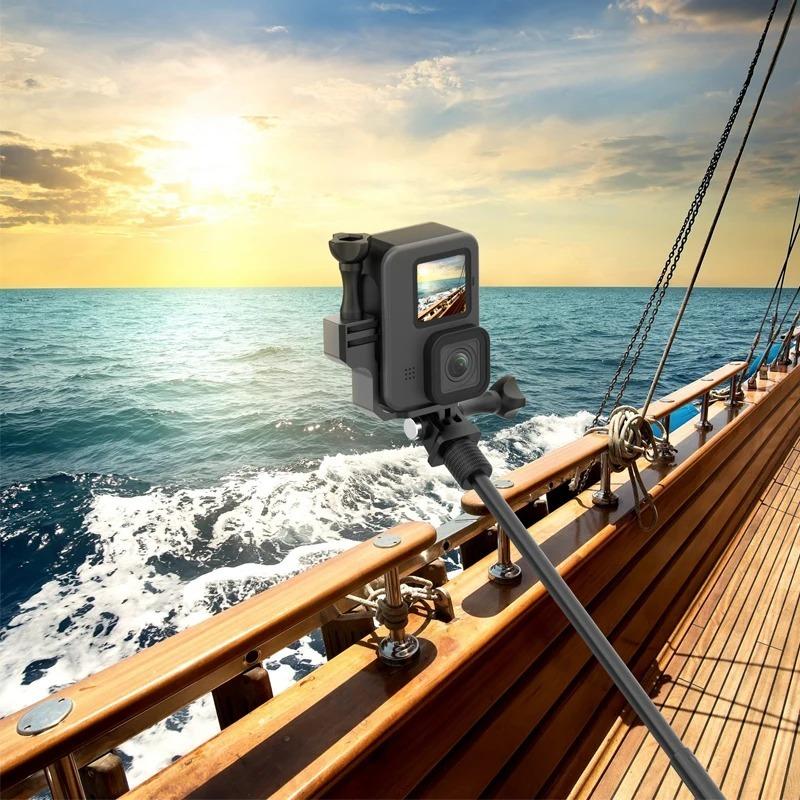 Action Camera Vertical Shoot centered Arm Bracket For Gopro Hero 12 11 10 9 for go pro SJCAM DJI Selfie stick Mount Adapter