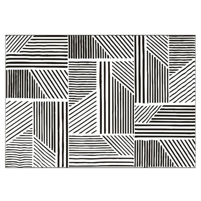 Thick Plush Black And White Plaid Rug Soft Fluffy Floor Mat For Bedroom Living Room Study Home Decor Non Slip Carpet