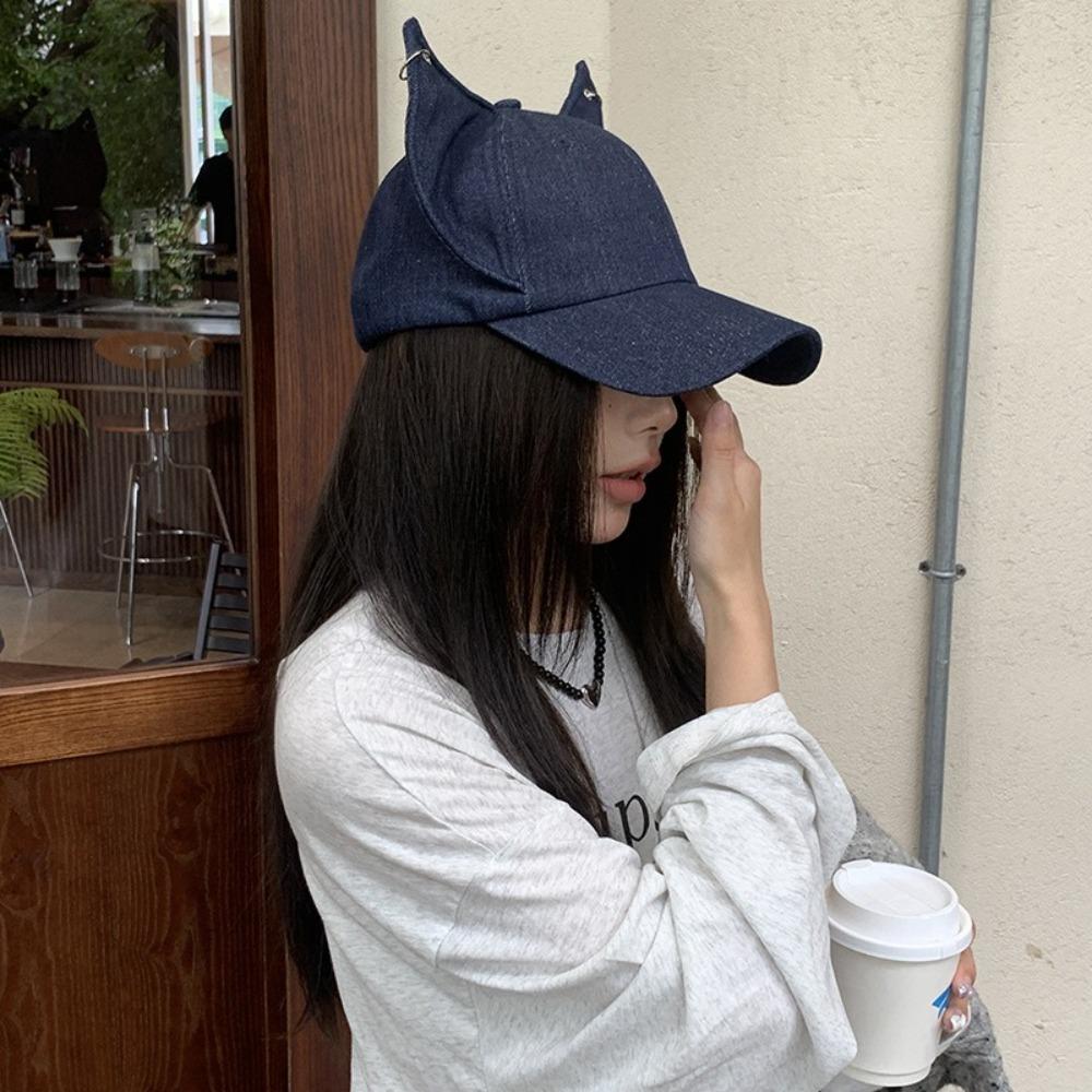 Y2k Cat Ears Baseball Cap Sunscreen Sun Hat Korean Women Peaked Cap  Spring Summer