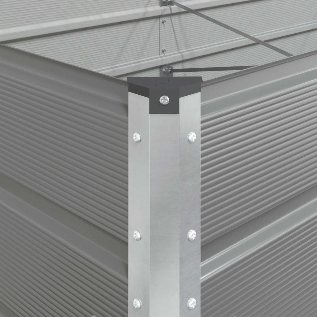 Planting Trough Light Grey 290 x 100 x 75 cm Galvanized Steel