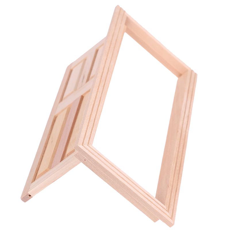 1/12 Кукольный домик Миниатюра 4 Панель Интерьер Деревянная Дверь Diy Модель Аксессуары Игрушки