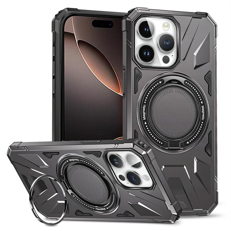 Противоударный чехол-броня с кольцом-держателем для телефона Magsafe для iPhone 16 15 14 13 12 11 Pro Max Plus, магнитная крышка для беспроводной зарядки