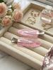 DIOR 2 Pcs Pink Transparent Logo Hair Clips Metal Alligator Barrettes Fashion Women Bangs Hair Accessories Daily Decor