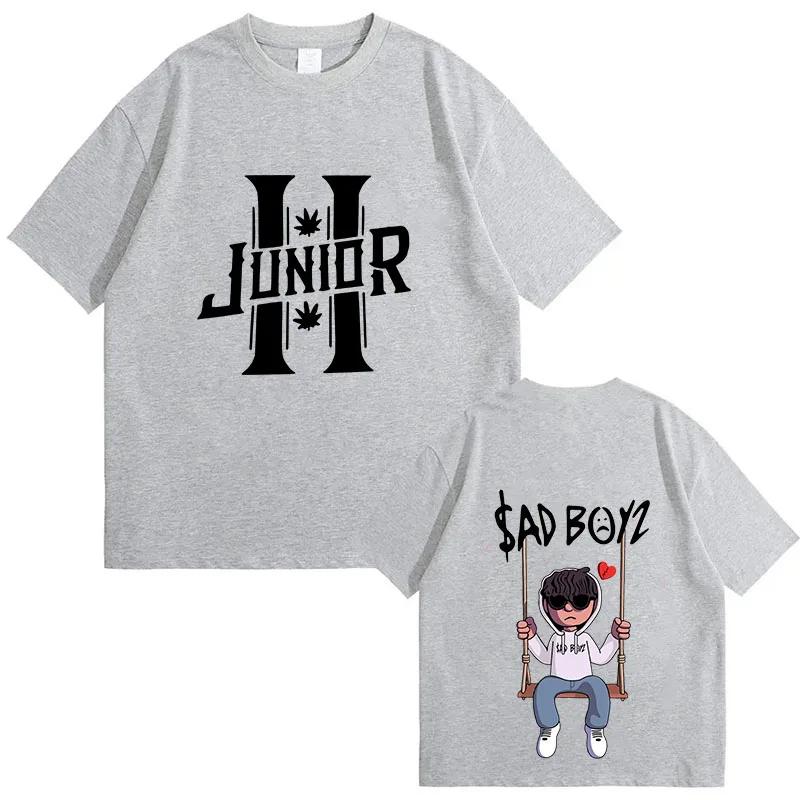 Футболки Junior H Sad Boyz, унисекс, Harajuku, с круглым вырезом и коротким рукавом, для фанатов, повседневные мужские футболки, летние хлопковые футболки
