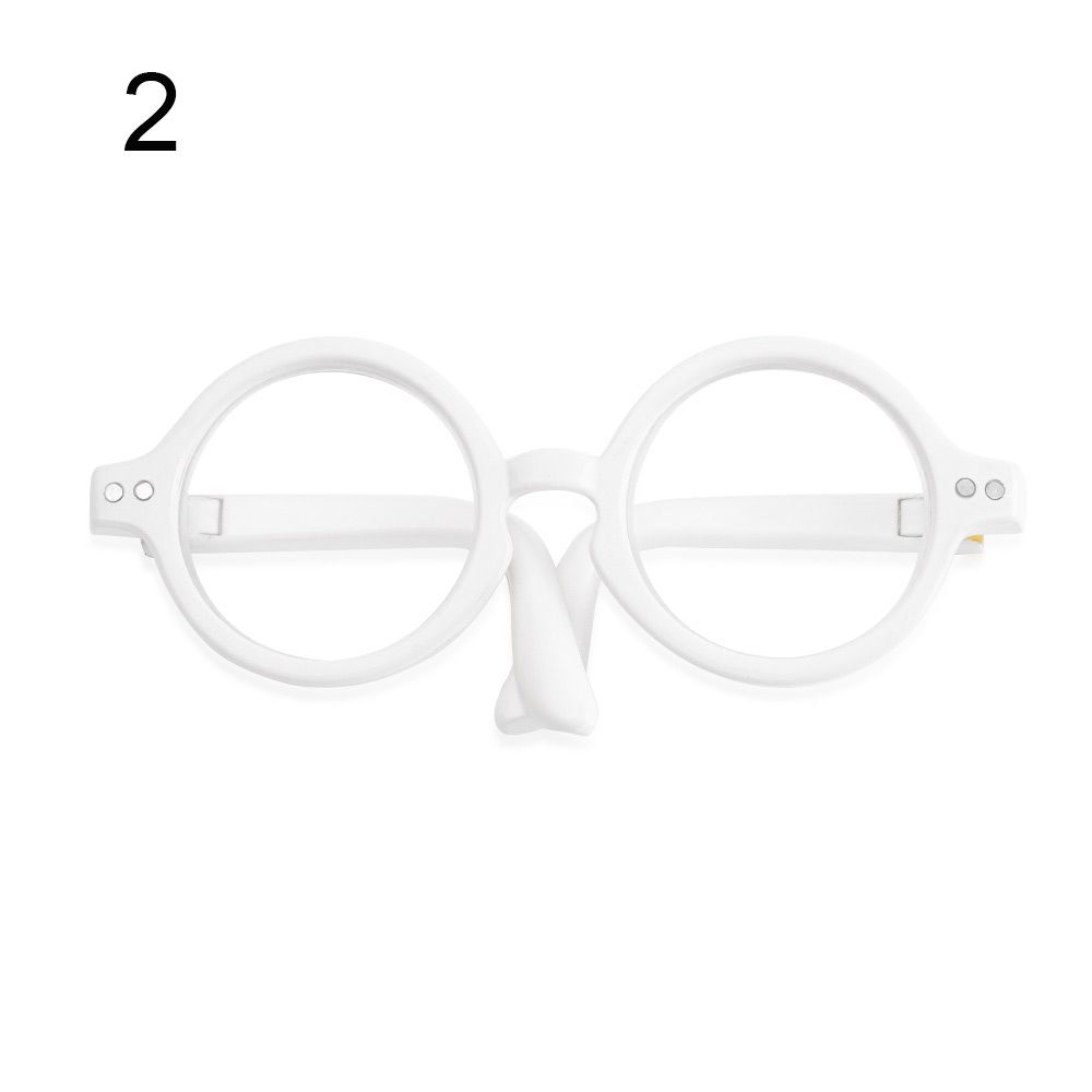Round Frame Candy Color Toys Eyewear Clear Lens Eyeglasses Plush Doll Miniature Doll Glasses