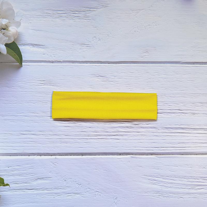 Высокоэластичная однотонная повязка на голову для занятий йогой и спортом - впитывающая пот, широкополый аксессуар для волос