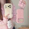 Милый пушистый меховой чехол-игрушка для iphone 17 pro max чехол 15/14/16Plus 13/12/11 Pro max 17 Держатель для линз с ремешком Мягкая крышка для телефона