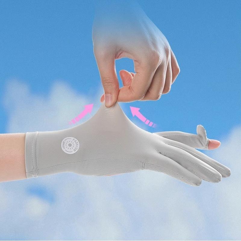 1 шт. Перчатки с вырезом для ладони, тонкие, солнцезащитные, дышащие, летние, анти-УФ, открытые для пальцев, ледяной шелк