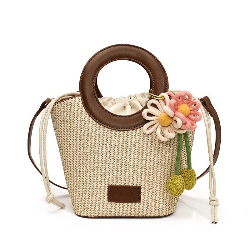 2025 Summer Fashion Handbag - Stylish Crossbody Tote Bag for Women, Cute Boho Straw Basket Purse, Versatile Casual Shoulder Bag