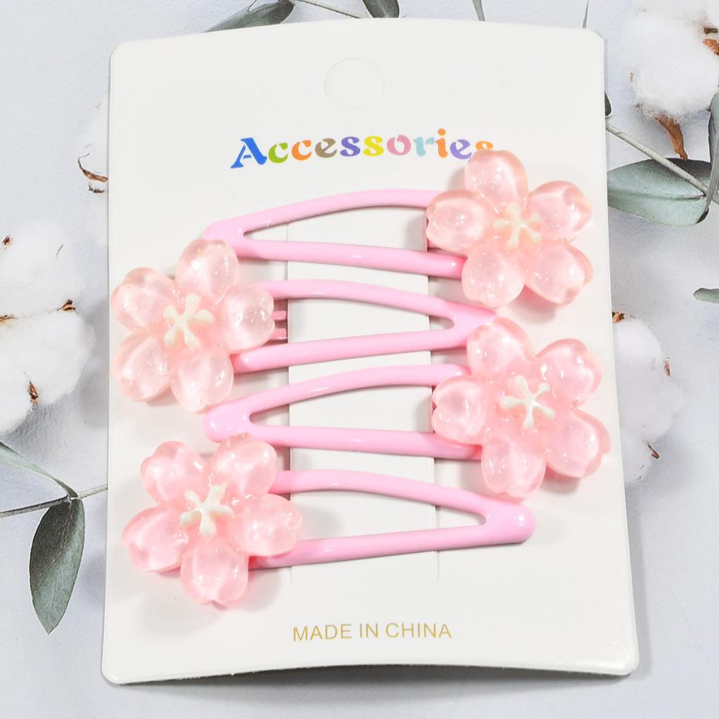 4 шт./компл. разноцветные заколки для волос BB в форме сладких цветов женские боковые зажимы для повседневной жизни