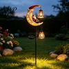 Weather Resistant Garden Pathway Lights Solar Christmas Stake Light, 31.5 Inch Santa Snowman LED Lights, Waterproof Metal Yard Decorations Landscape