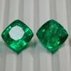 Natural Green Emerald 18.56 Ct Pair CERTIFIED Square Cushion Cut Loose Gemstone MULTTIQ29