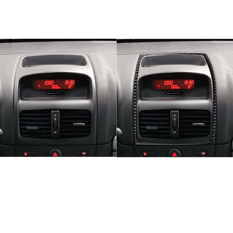 For Renault Clio 2002 - 2005 Models Carbon Suitable Fiber Car Central Panel Frame Interior AccessoriesTrim Sticker
