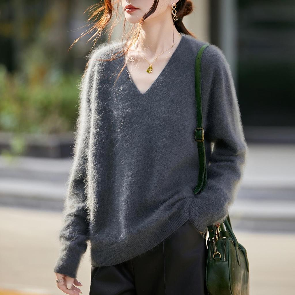 Тяжелый кашемировый бесшовный вязаный свитер-пуловер для женщин из серии Brushed