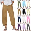Pants For Women Summer Casual Wide Leg Elastic Waist Pants With Pockets