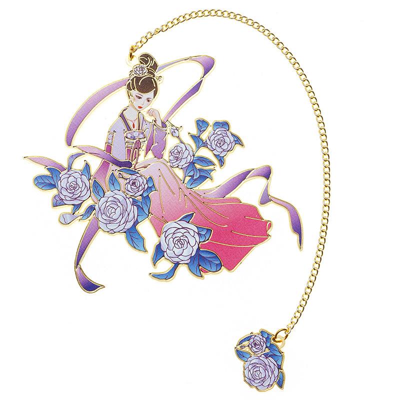 Китайские мифологические сказочные закладки, красивые полые латунные закладки, закладки с цветочной феей, канцелярские принадлежности для девочек