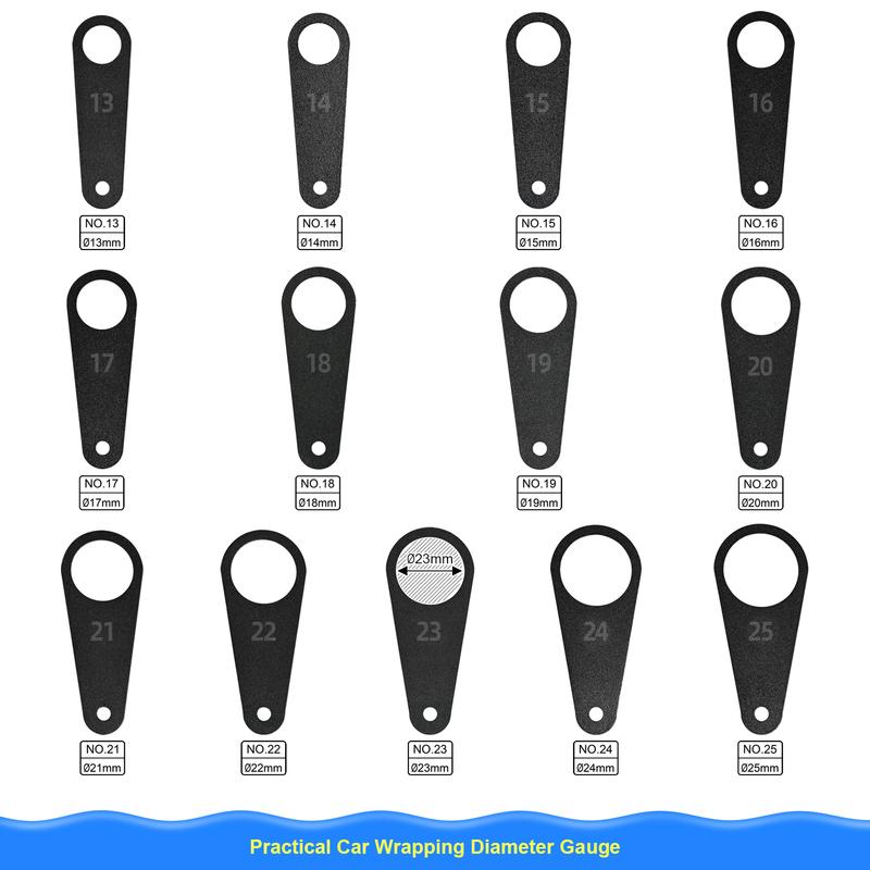 EHDIS Cutting Template for Parking Sensor Carbon Fiber Wrap Vinyl Tool Kit Car Protective Film Cutter 13~25mm Metal Circle Gauge