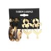 Trendy Print Leopard Acetate Stud Earrings With Bold Alloy Star Design Summer 2021