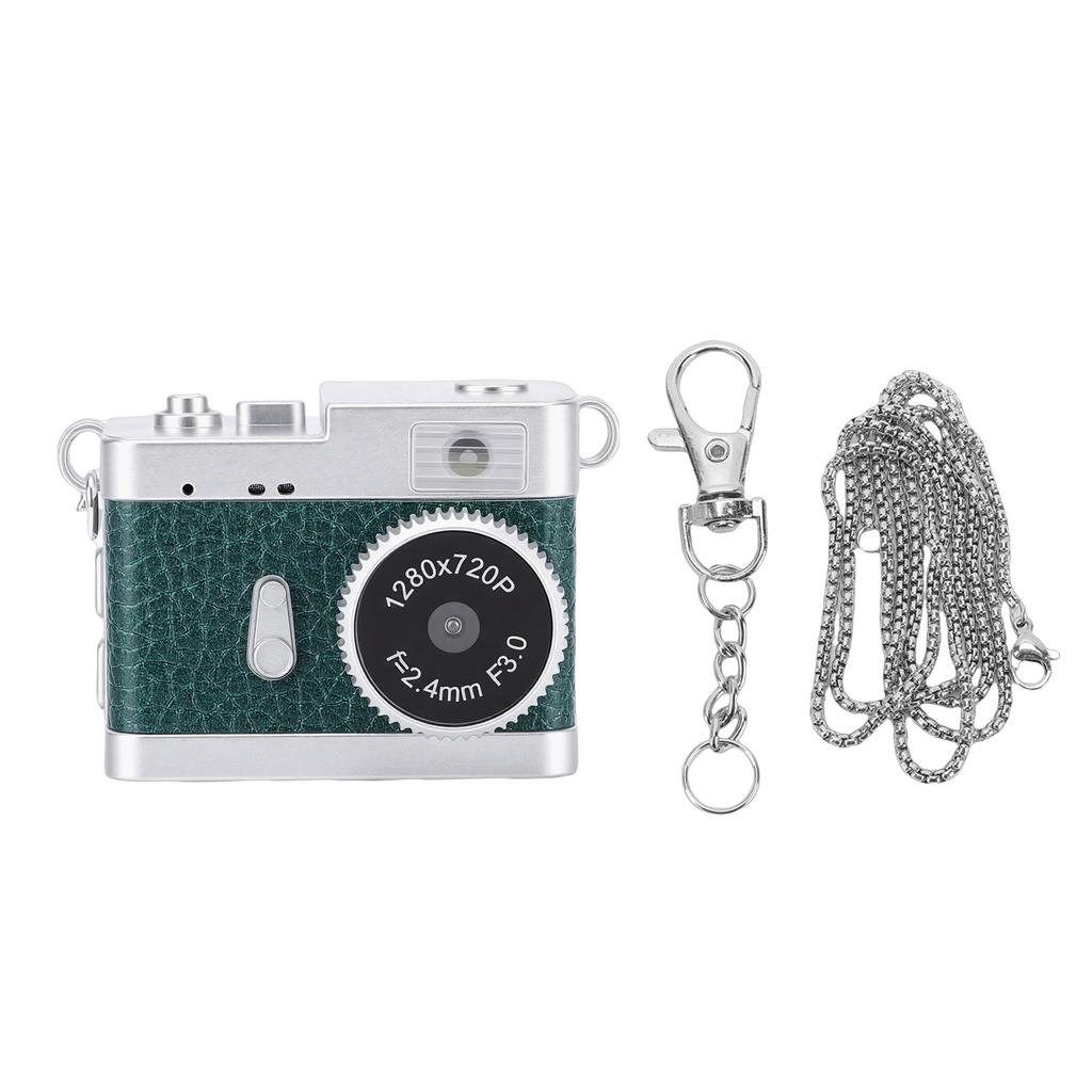 Keychain Camera 720P HD 5MP Digital Tiny Camera Video Recorder with 0.96in LCD Screen 32GB Memory Card LED Fill Light