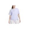 FFF Logo Embroidered Ribbed Crew Neck Sports Tee Women Tops Oxygen-Purple FD0982-536