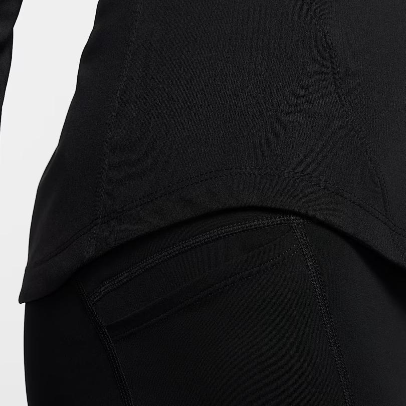 Nike Спортивная Повседневная Толстовка с Регланом и Длинным Рукавом, Стойкой Воротником, Женская Толстовка, Черная HV2843-010